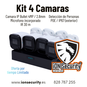 Kit 4 Cámaras de Seguridad (Instaladas)
