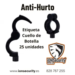 Anti hurto botellas - etiquetas cuello pack-25
